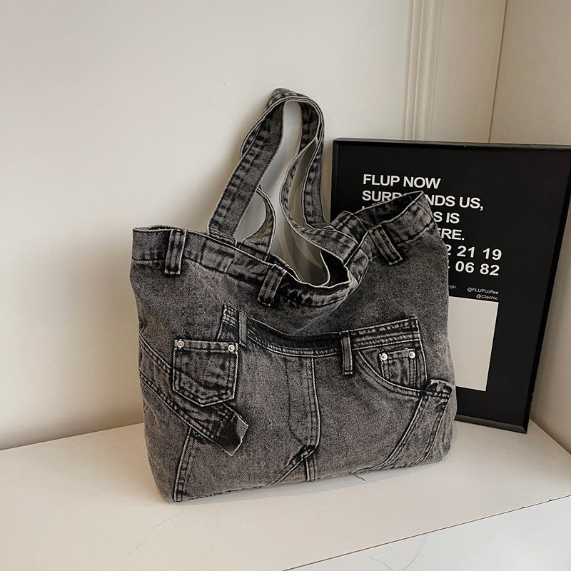 Women's Korean Spring Fashion Wash Denim Personalized Bags