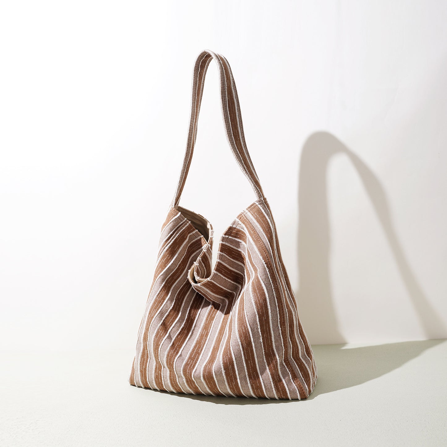 Korean Style Blue Striped Canvas Minority Women's Shoulder Bag