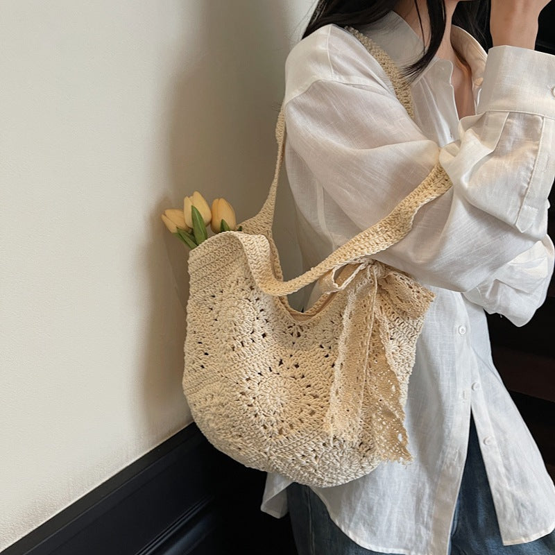 Women's Large Capacity Woven Summer Seaside Holiday Tote Bags
