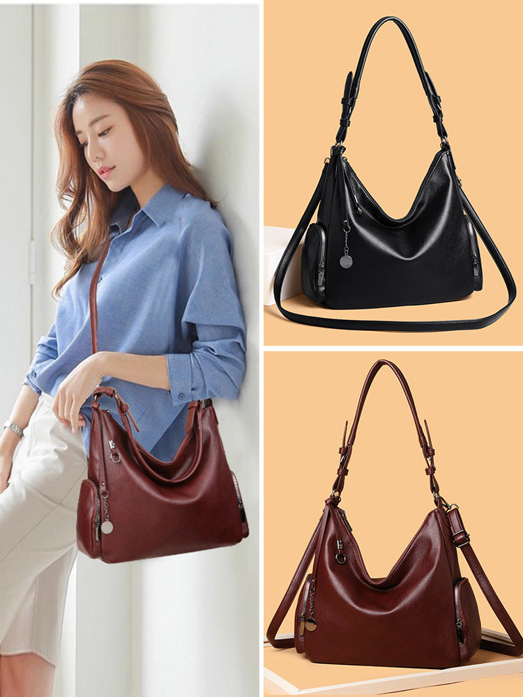 Women's Large Capacity Underarm Soft Leather High-grade Bags