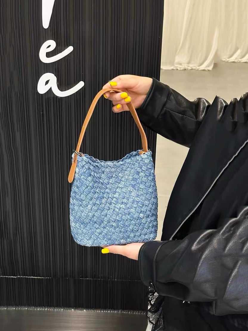Women's Handmade Woven Super Hot Dish Basket Bucket Bag