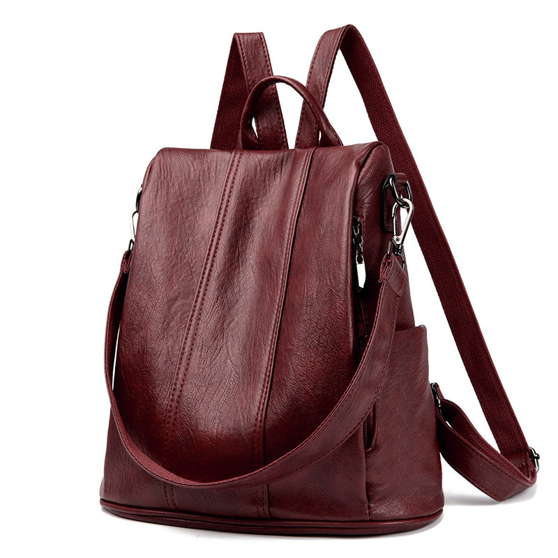 Women's Retro Fashion High Sense Simple Versatile Large Backpacks