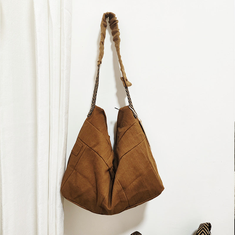 Women's Large Capacity Totes Commuter Canvas Retro Easy Matching Minority Women's Messenger Bag