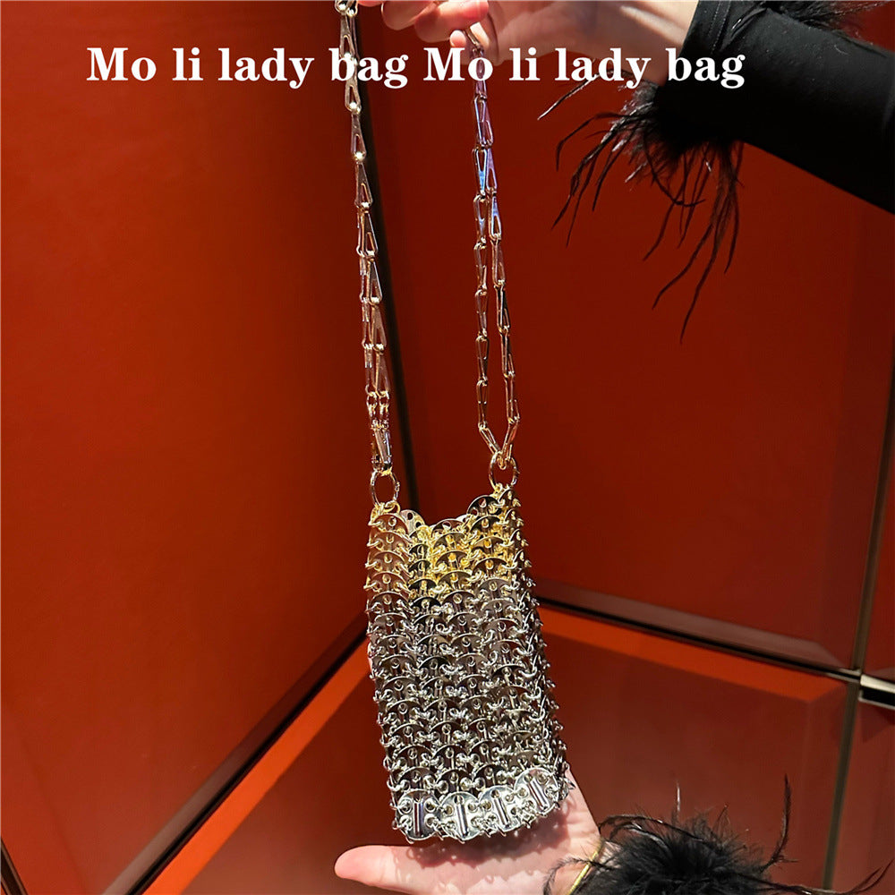 Retro Ancient Modern Popular Sier Shiny Metal Bags