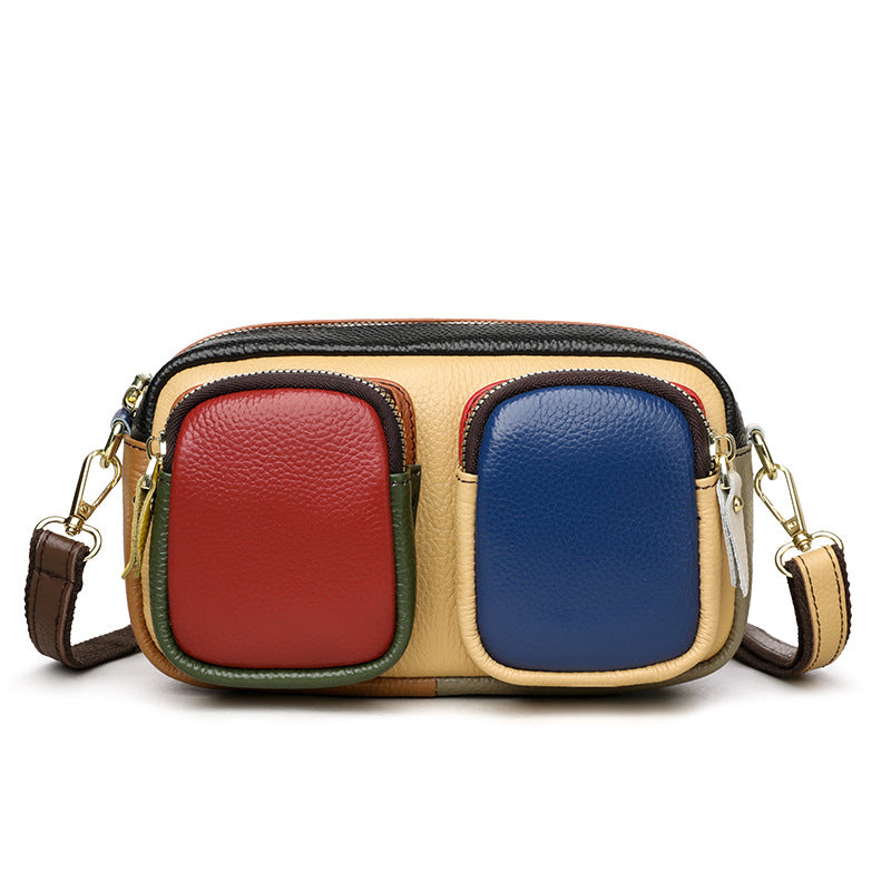 Women's Leather Colorful Top Layer Cowhide Women's Messenger Bag