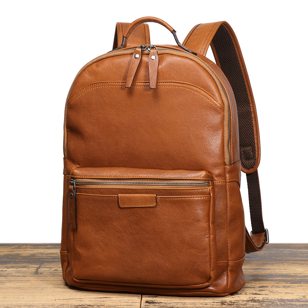 Men's Vintage Leather First Layer Cowhide Business Trip Backpacks