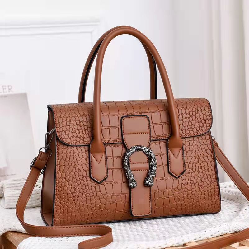 Stone Pattern Design Versatile Elegant Large Women's Shoulder Bag