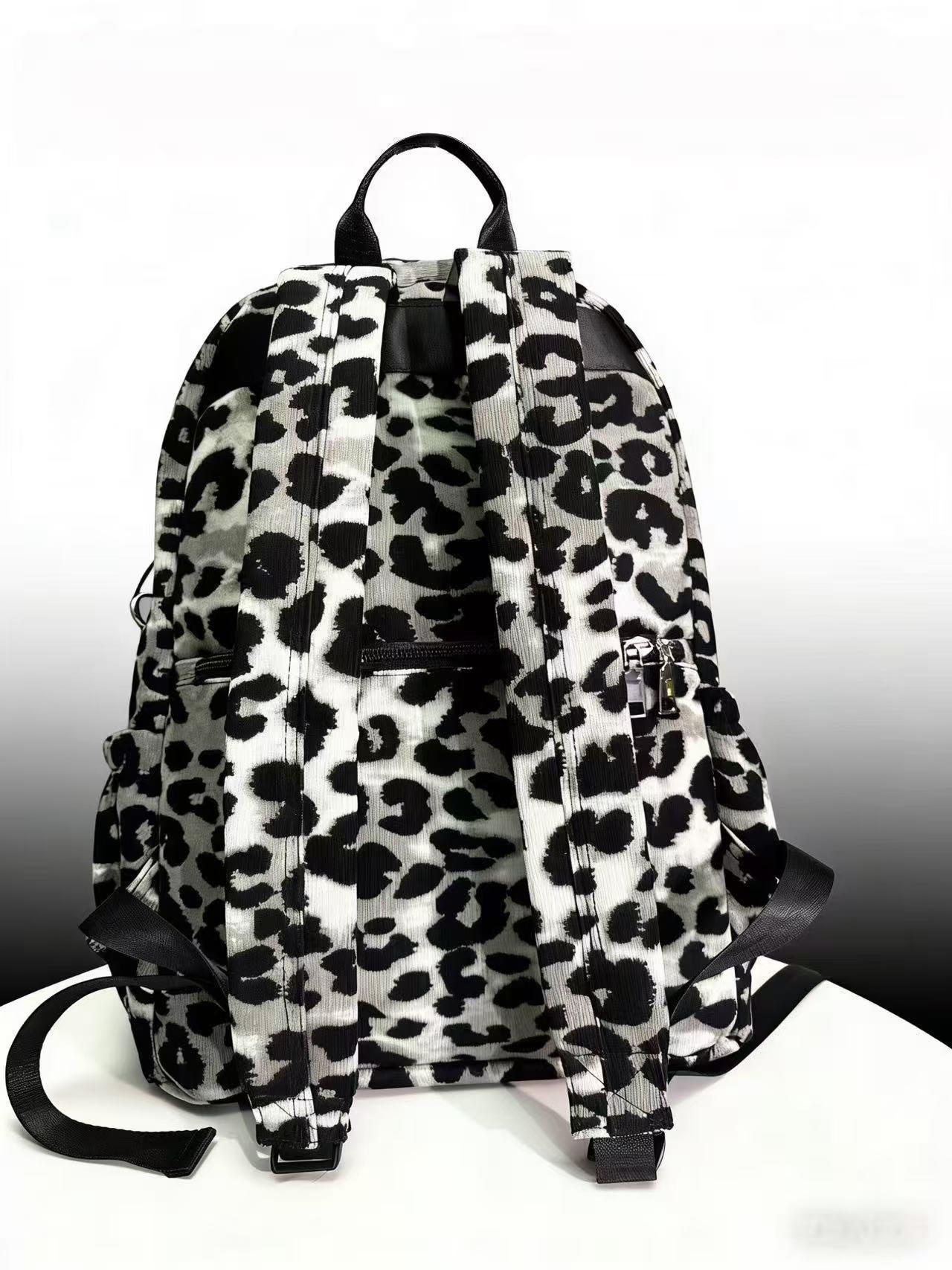 Women's Cute Leopard Print Retro Commuter Large Women's Backpack