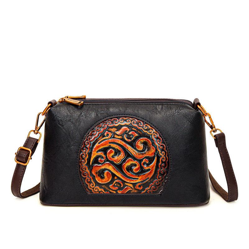 Women's Retro Ethnic Style Authentic Leather Tactile Bags