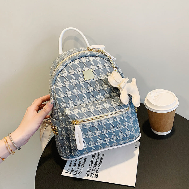 Women's Color Matching Fashion Cute Pendant Commuter Women's Backpack