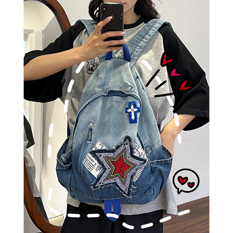 Junior High College Large Capacity Vintage Leisure Backpack