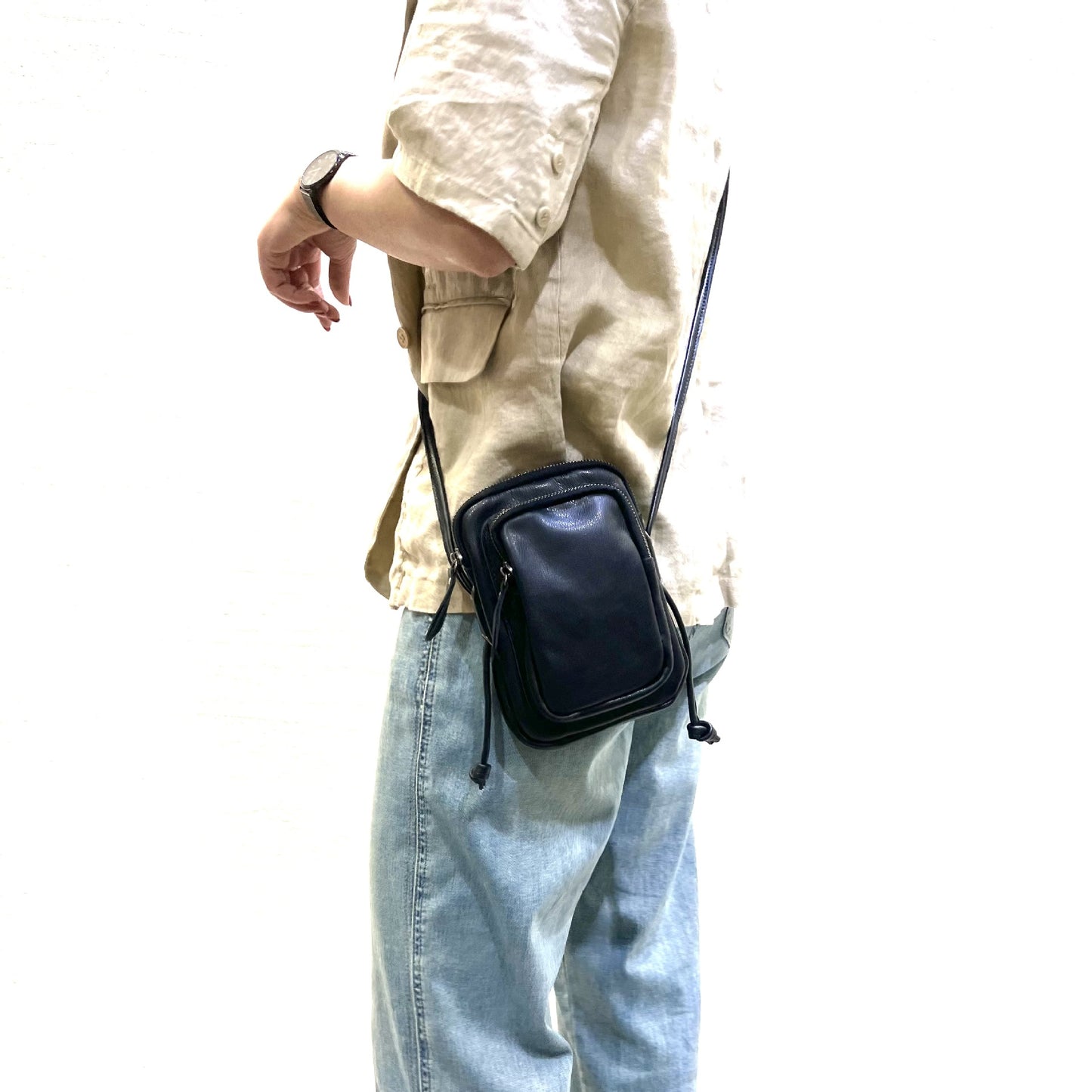 Women's & Men's Genuine Leather Handmade First Layer Cowhide Mobile Phone Bag