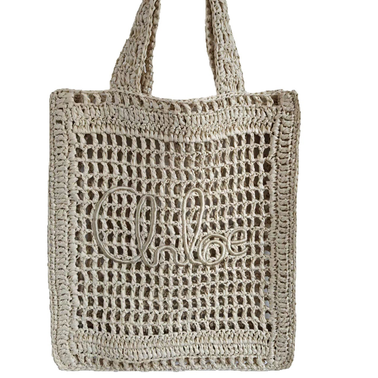 Straw Hollow Woven Large Capacity Three-dimensional Letters Women's Shoulder Bag