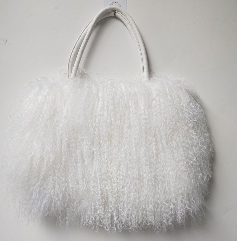 Innovative Classy Women's Tan Wool Fur Women's Handbag
