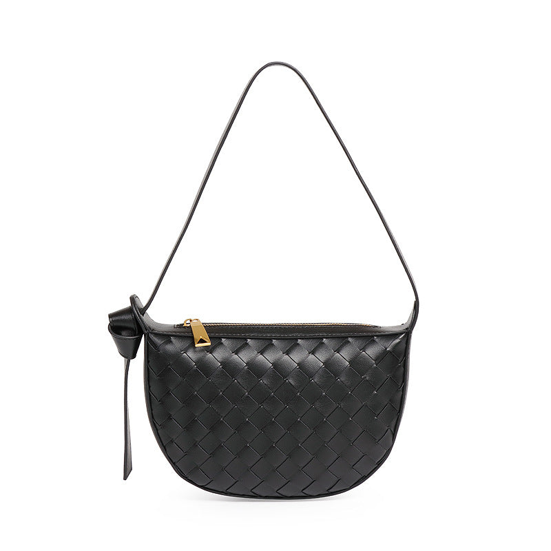 Women's Woven Fashion Simple Zipper Opening Versatile Shoulder Bags