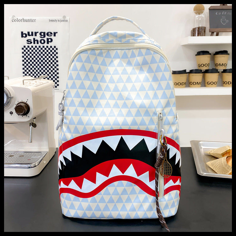 Creative Shark Funny Ugly Cute Large Capacity Leisure Backpack