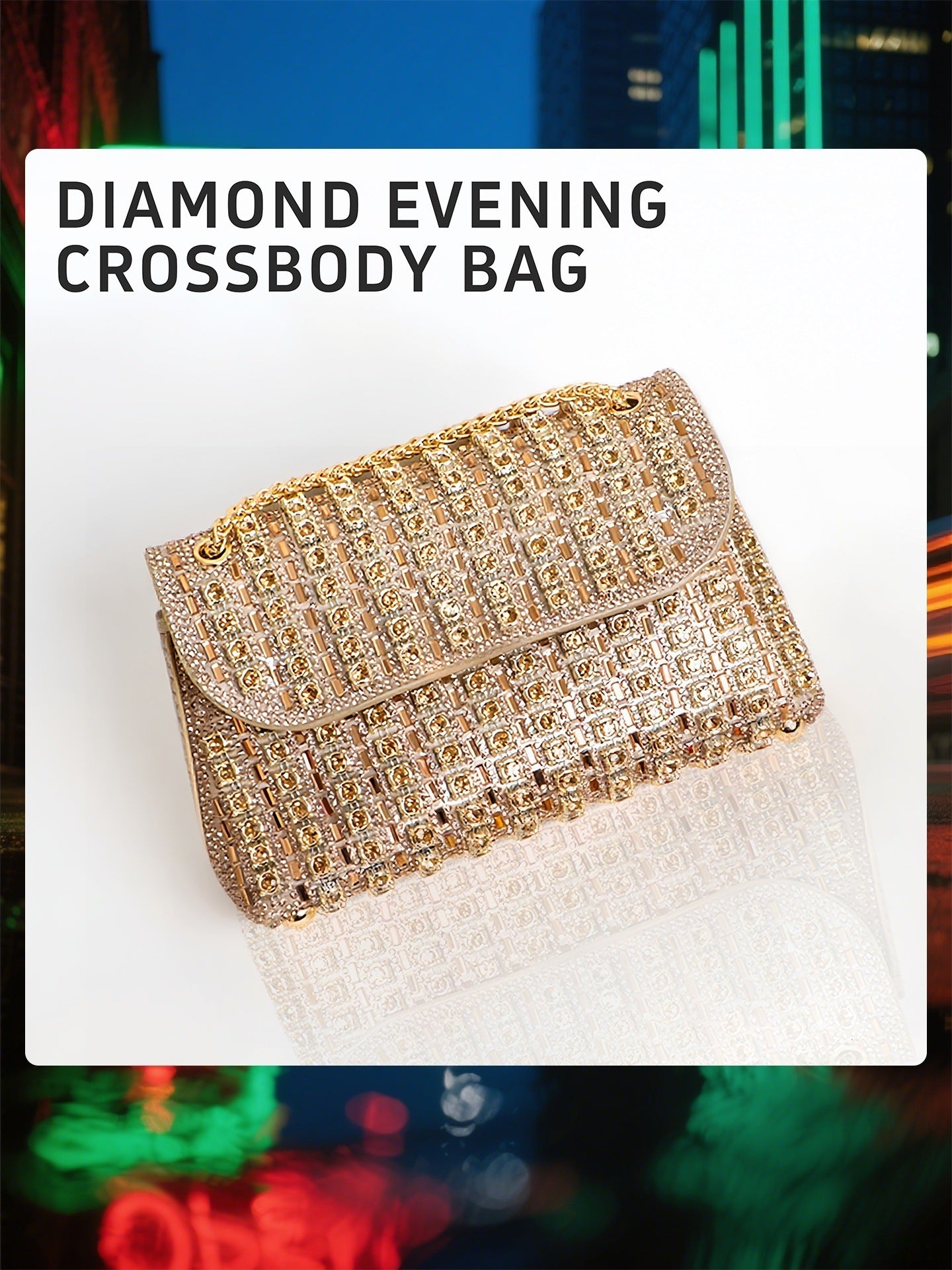 Colorful Diamond Banquet Underarm Dinner Premium Retro Women's Messenger Bag