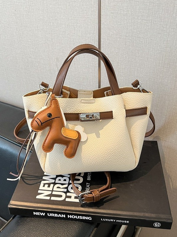 Simple Niche Solid Color Design Advanced Sweet Western Style Trendy Bucket Bag