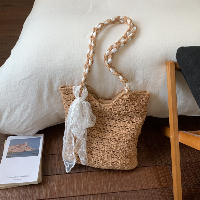 Beach Cotton Crocheted Lightweight Fashion Western Style Tote Bags