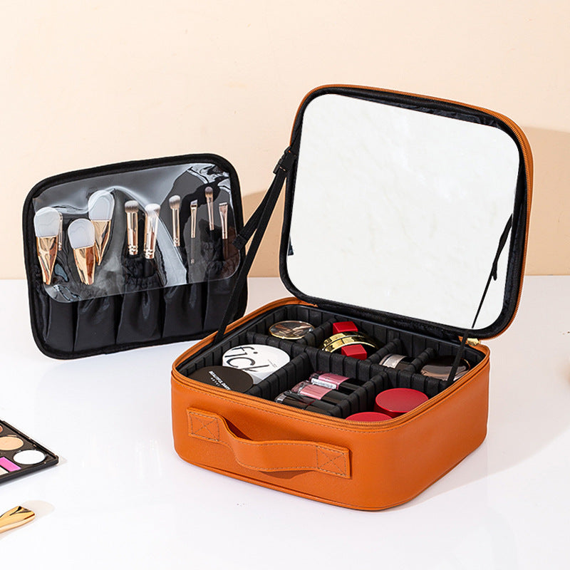 Box With Light Mirror Large Capacity High-grade Makeup Bag