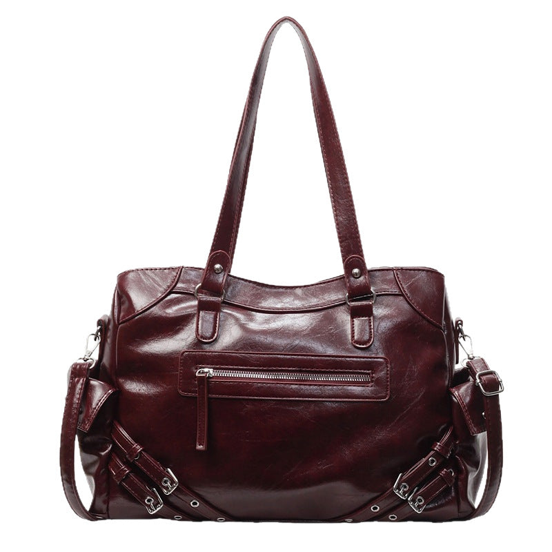 Women's Niche Cool Motorcycle Trendy Large Capacity Women's Shoulder Bag