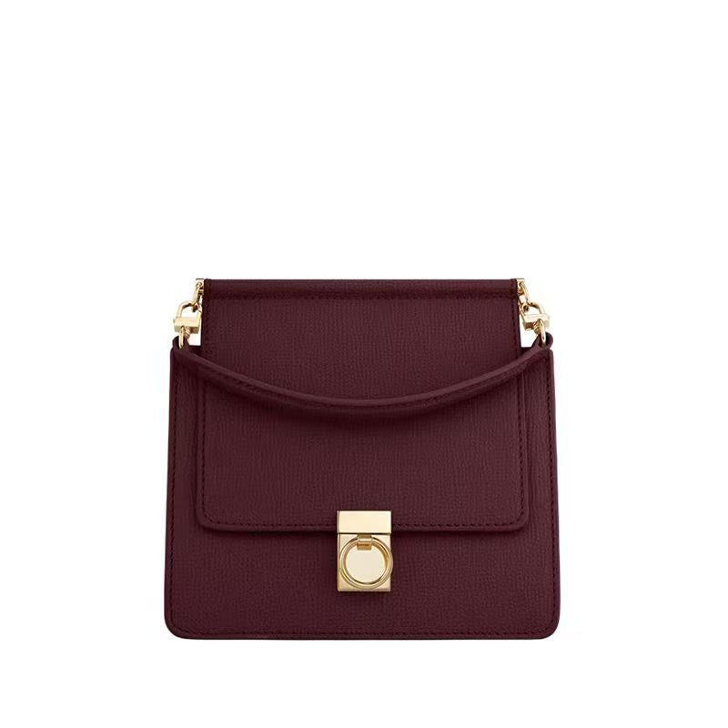 Pauline Gray Litchi Cowhide Princess Portable Women's Shoulder Bag
