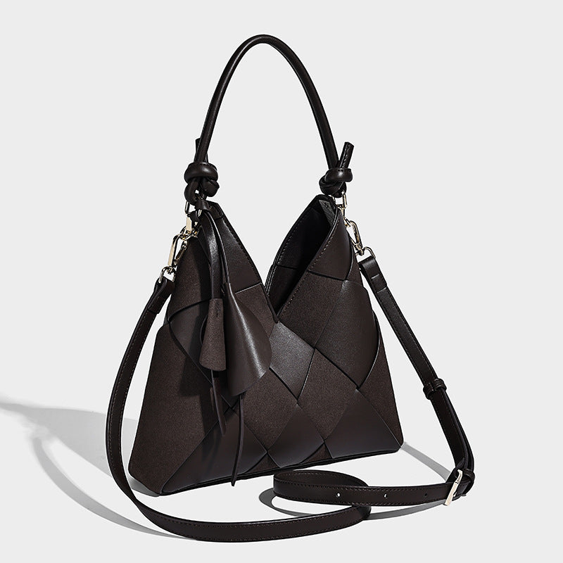 Woven Stitching Large Capacity Commuter High-grade Tote Bag