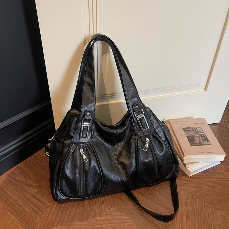 Women's Fashion Soft Leather Large Capacity Tote Bag