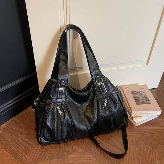 Women's Fashion Soft Leather Large Capacity Tote Bag