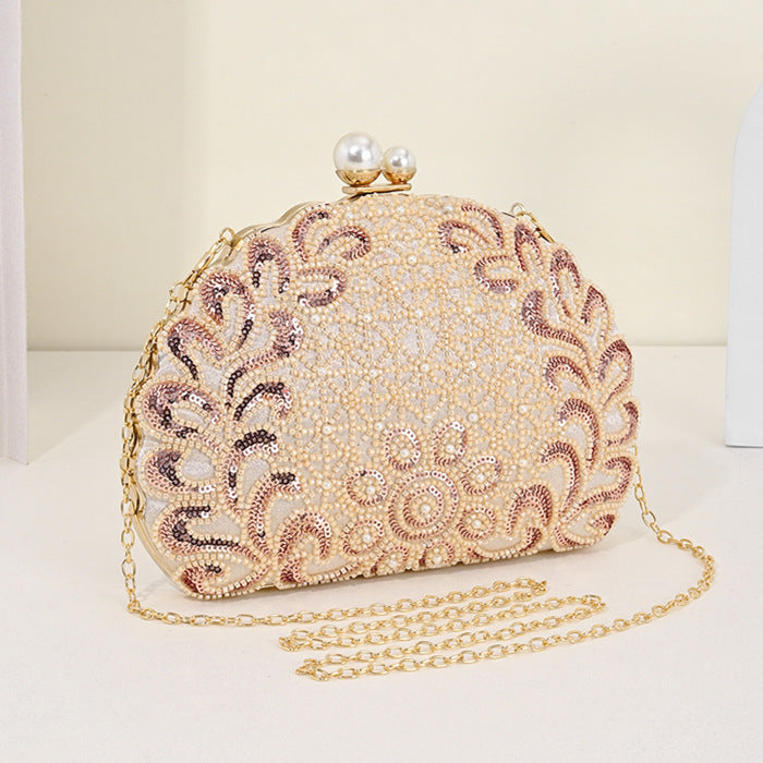 Party Hand Pearl Embroidery Sequined Beaded Banquet Women's Handbag