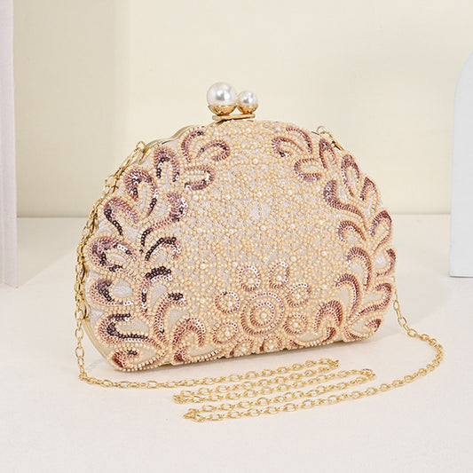 Party Hand Pearl Embroidery Sequined Beaded Banquet Women's Handbag