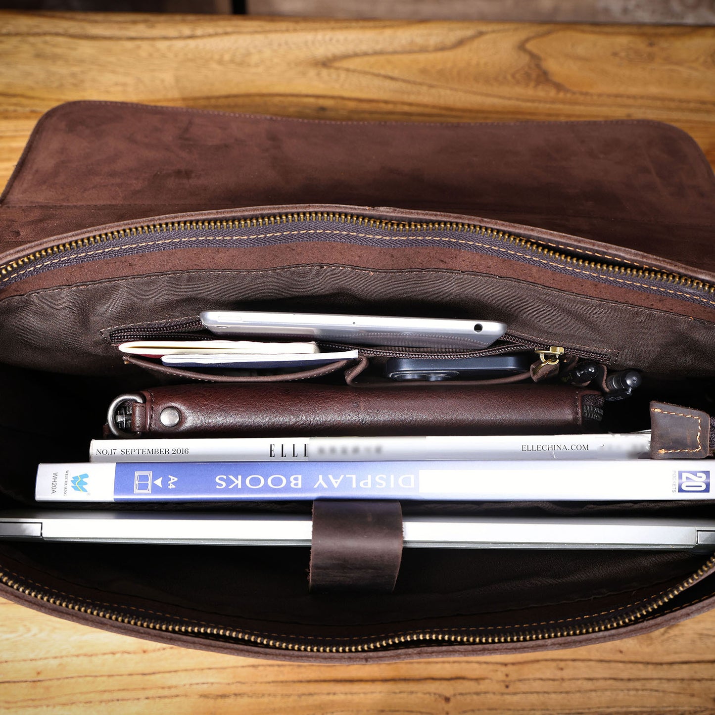 Men's Crazy Horse Leather Business Vintage Computer First Layer Men's Bags