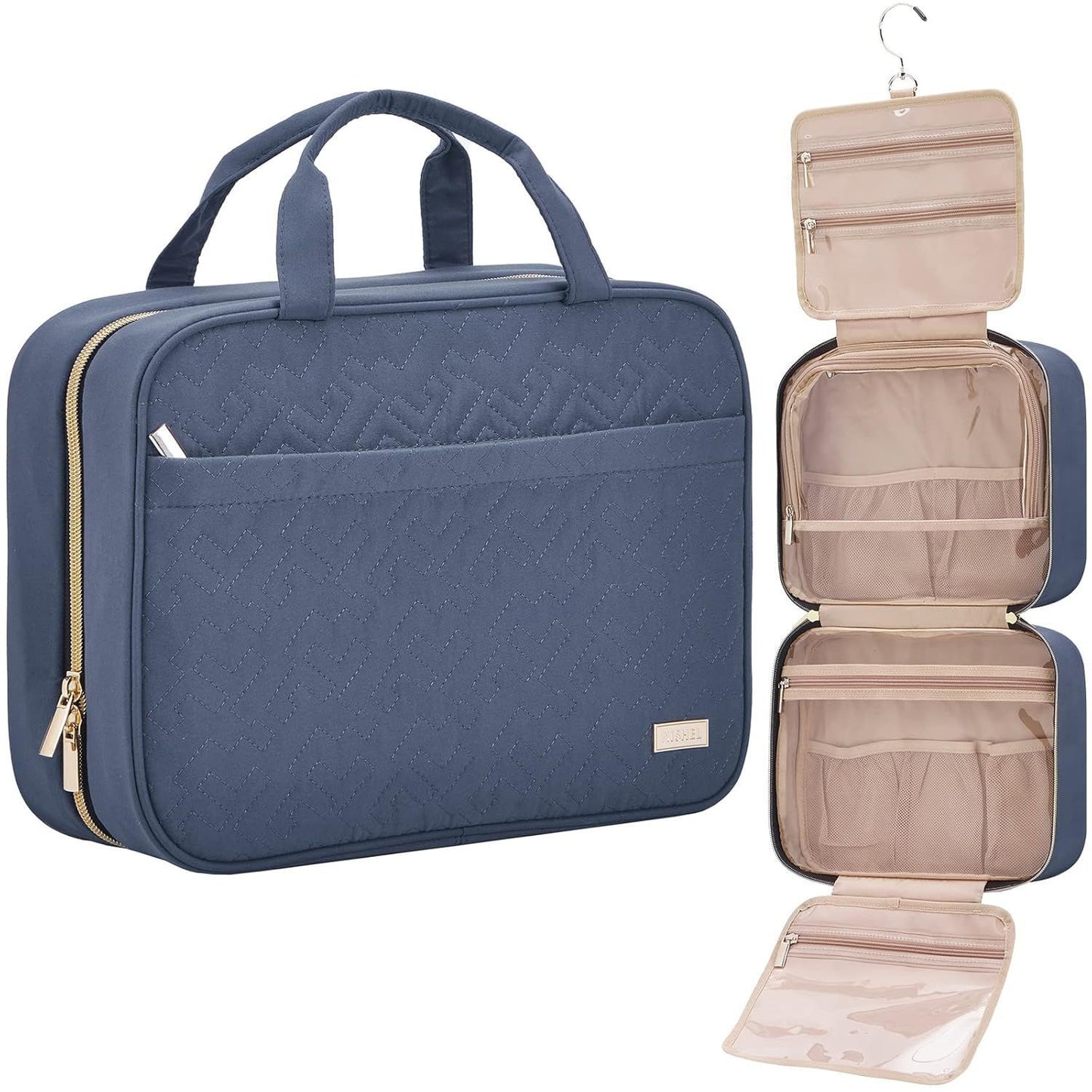 Women's Partition Layered Dry Wet Separation Waterproof Makeup Bag