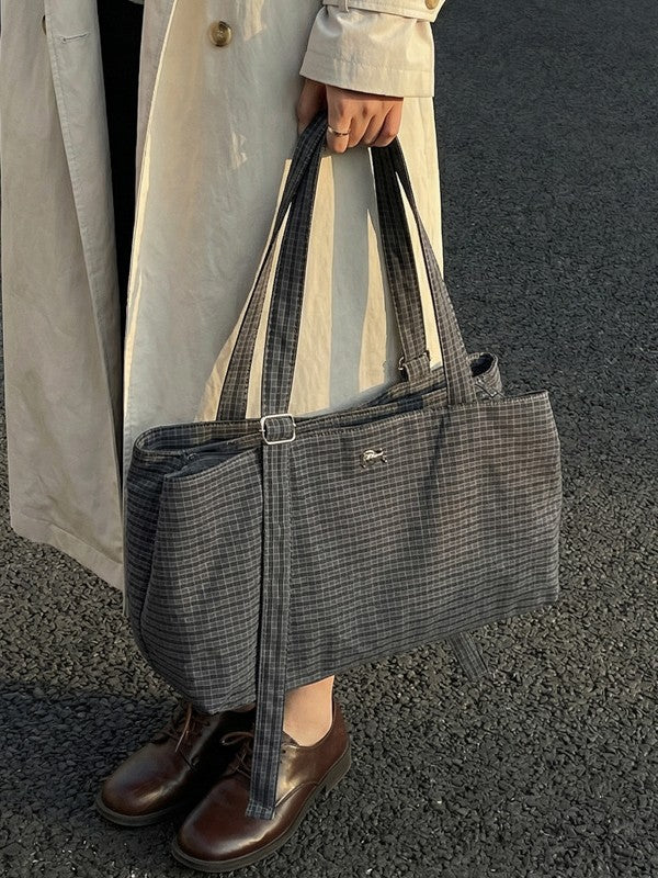 Women's Korean Fashion Striped Large Capacity Commuter Women's Messenger Bag
