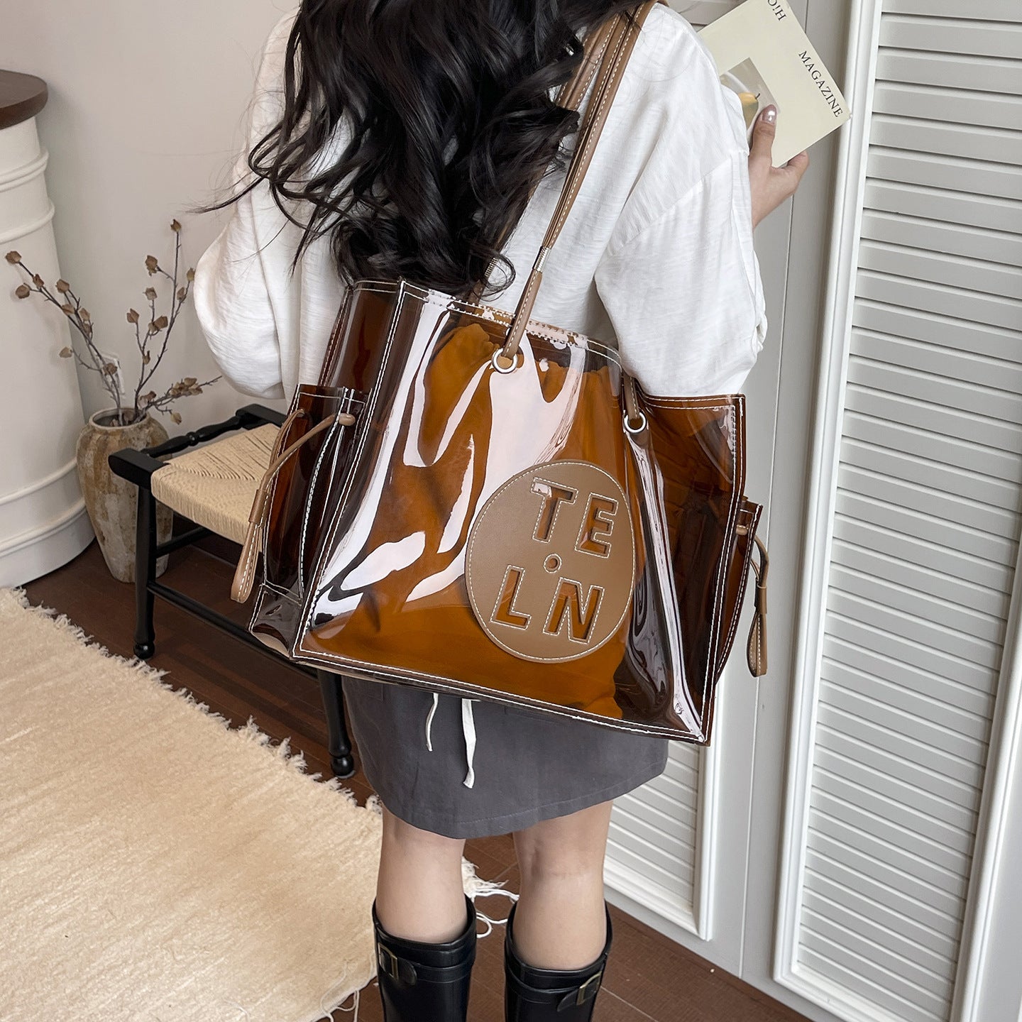 Women's Trend Canvas Large Capacity Fashionable Simple Women's Shoulder Bag
