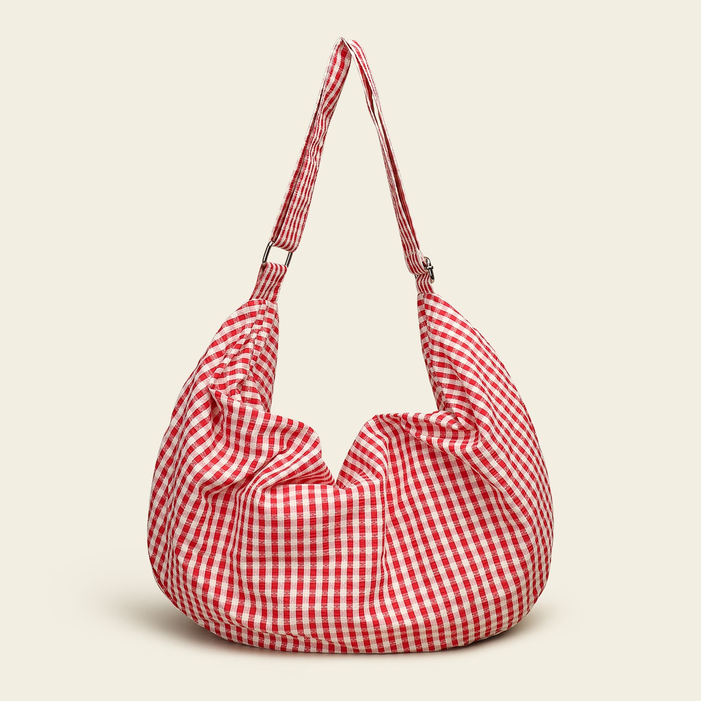 Women's Zip Canvas Niche Plaid Wide Strap Women's Messenger Bag