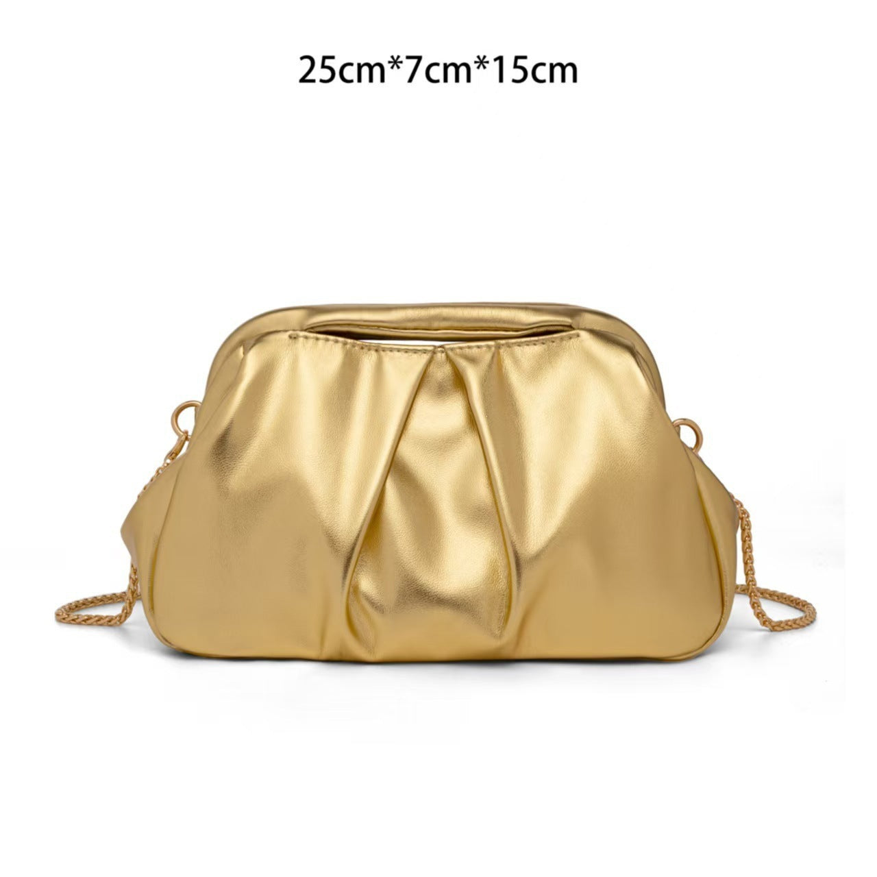 Women's Design Golden Cloud Pleated Chain Underarm Women's Shoulder Bag