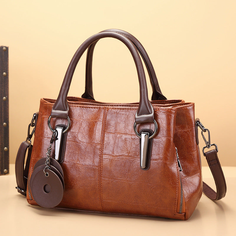 Women's Retro Contrast Color Personality Large Capacity Women's Handbag