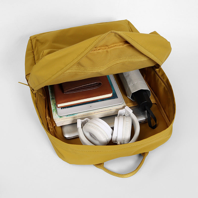Capacity Pleated Solid Color Campus Computer Simple Junior Bags