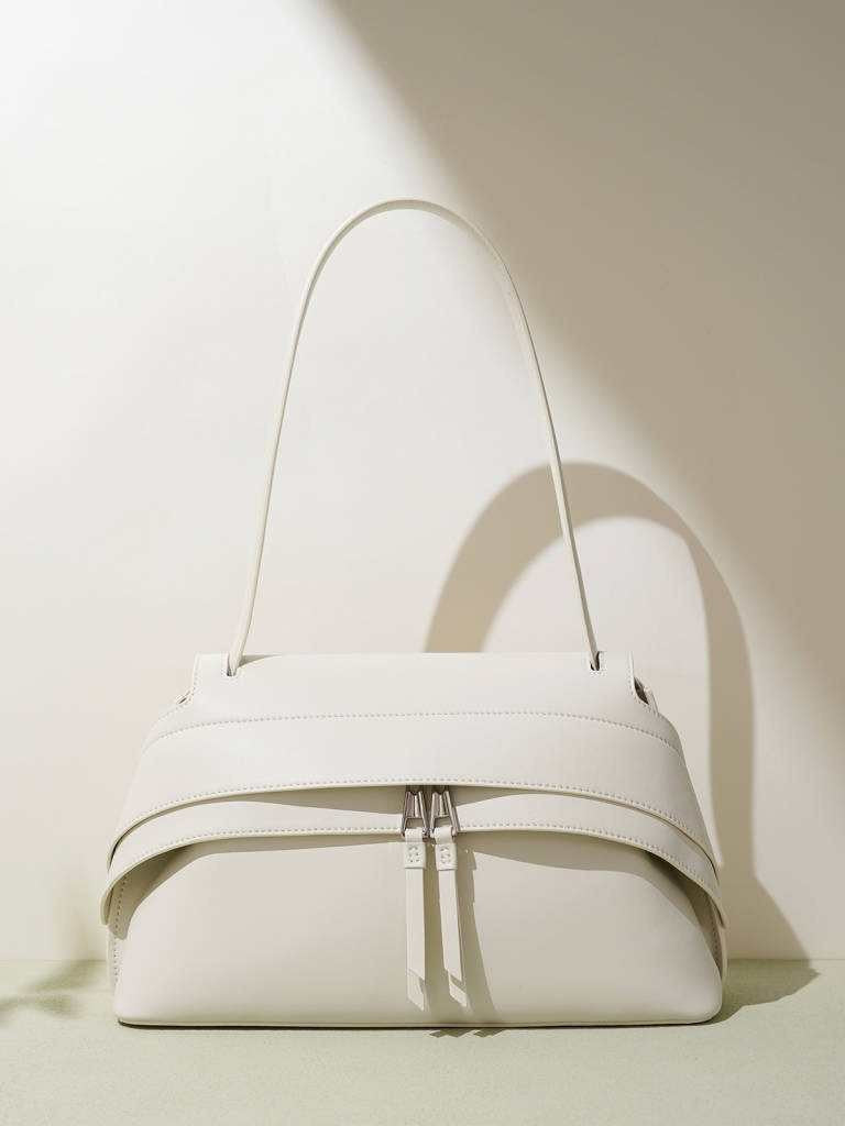 Women's Simple Fashion Trendy Design Saddle High-grade Fine Grain Leather Shoulder Bags