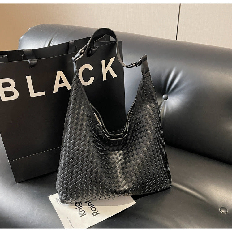 Women's Style High Sense Woven Stylish Personalized Underarm Tote Bag