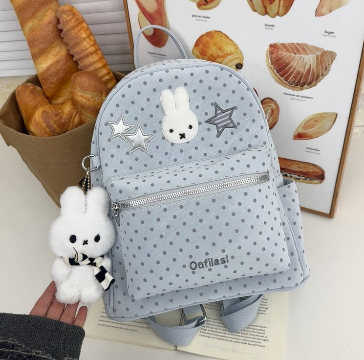 Rabbit Polka Dot Simple Large Capacity Lightweight Women's Backpack