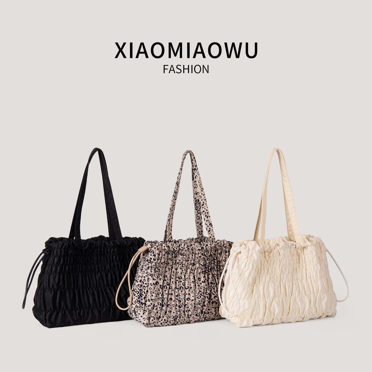 Pleated Leopard Print Lightweight Versatile Fashion Commuter Niche High Women's Shoulder Bag