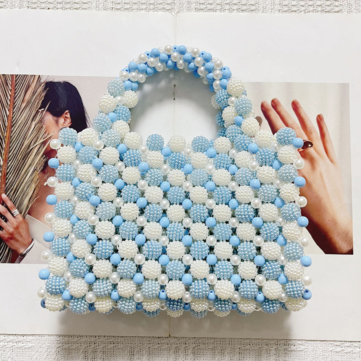 Handmade Beaded Waxberry Beads High-grade Niche Handbags