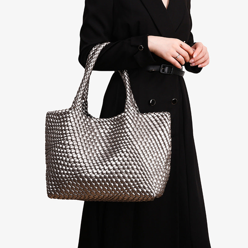 Women's Hand-woven Big Capacity Quantum High Sense Women's Shoulder Bag
