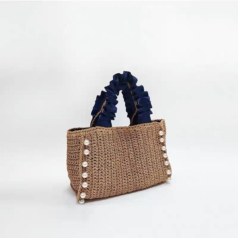 Women's Pearl Straw Female Hand-woven High Sense Bags