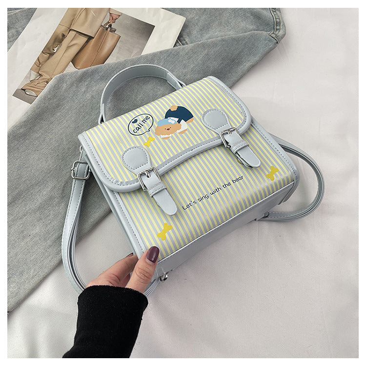 Women's Korean Artsy Cute Cartoon Bear Versatile Preppy Women's Backpack