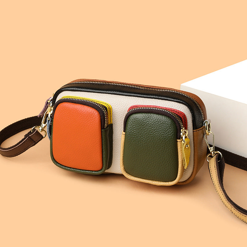 Women's Leather Colorful Top Layer Cowhide Women's Messenger Bag