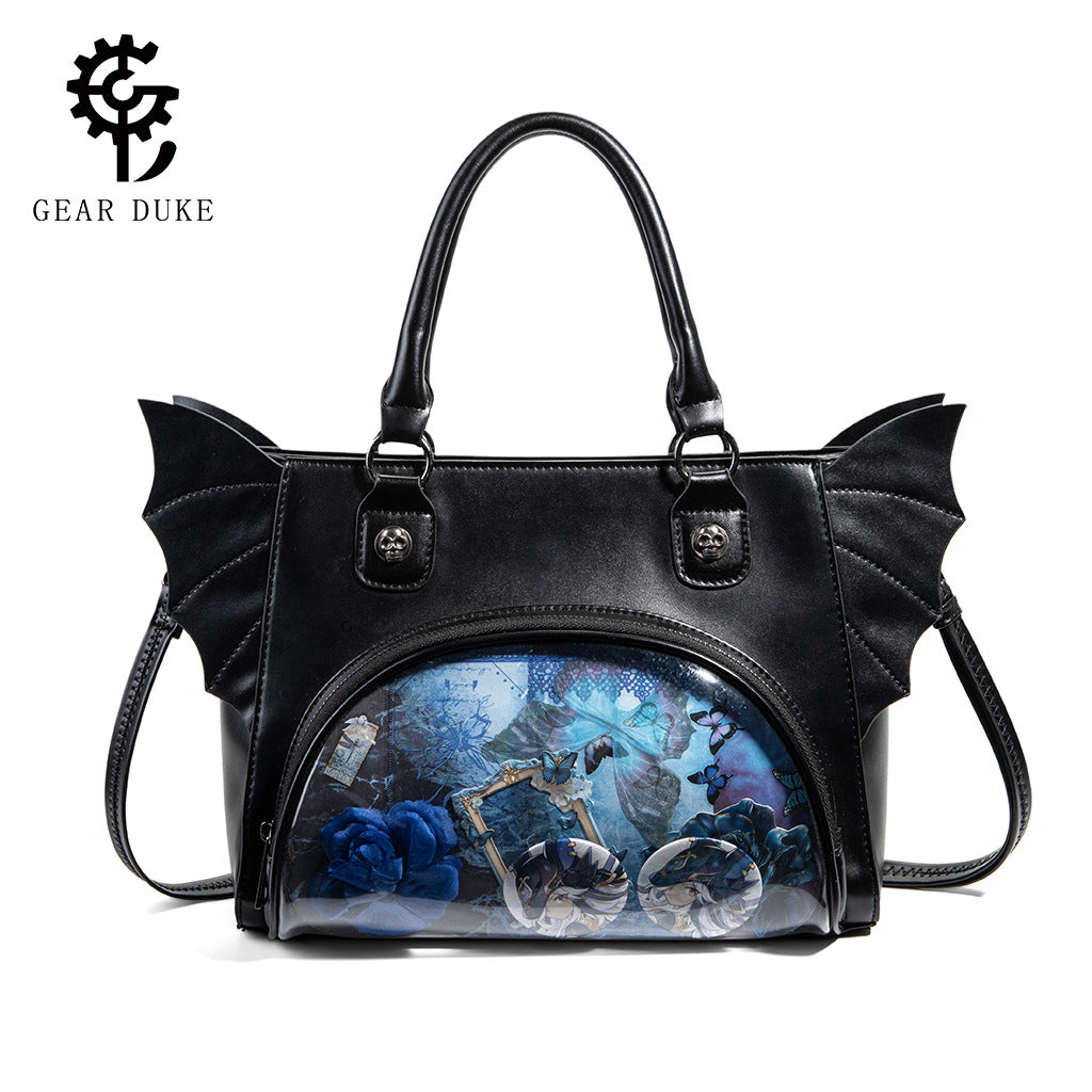 Goth Style Hot Cartoon Comic Show Game Niche Large Women's Shoulder Bag