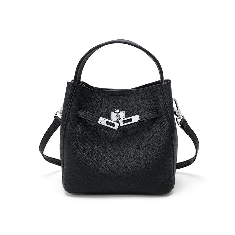 Women's First Layer Cowhide Vegetable Basket Leather Women's Messenger Bag